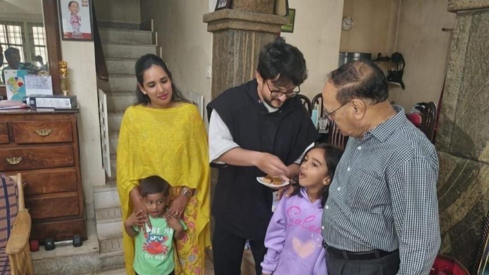 Celebrations at Banu Mushtaq's home in Hassan after International Booker Prize win