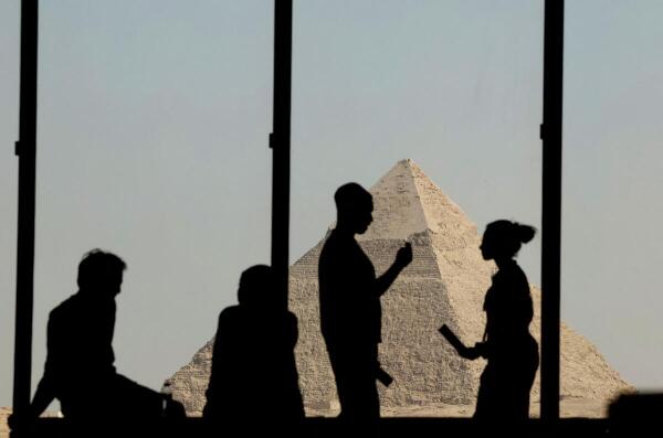 Tourists visit the Grand Egyptian Museum (GEM).