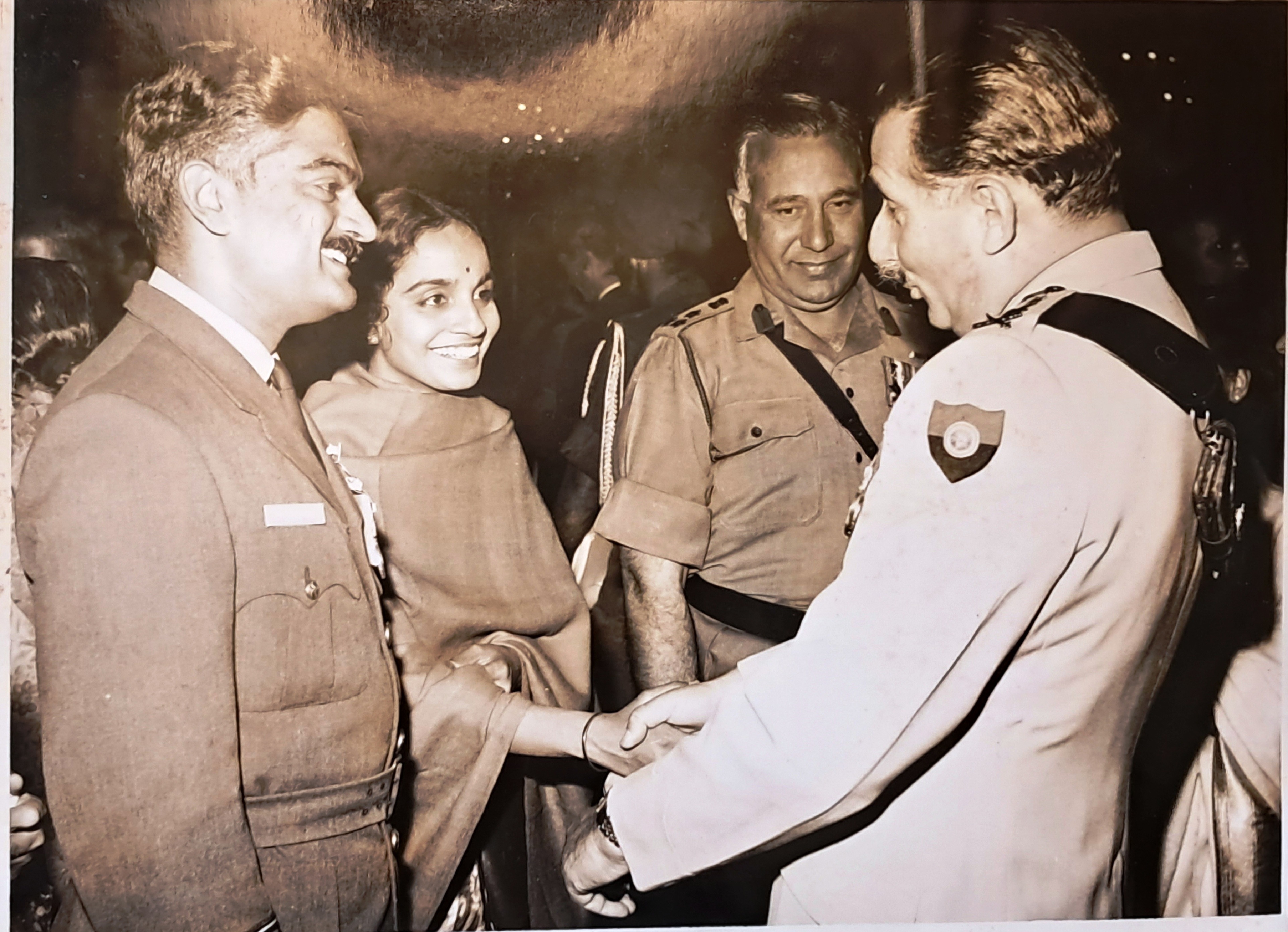 Wg Cdr P Gautam Bala Gautam with Field Marshal Sam Manekshaw the 7th Chief of the Army Staff India. (Top) Bala Gautam.  