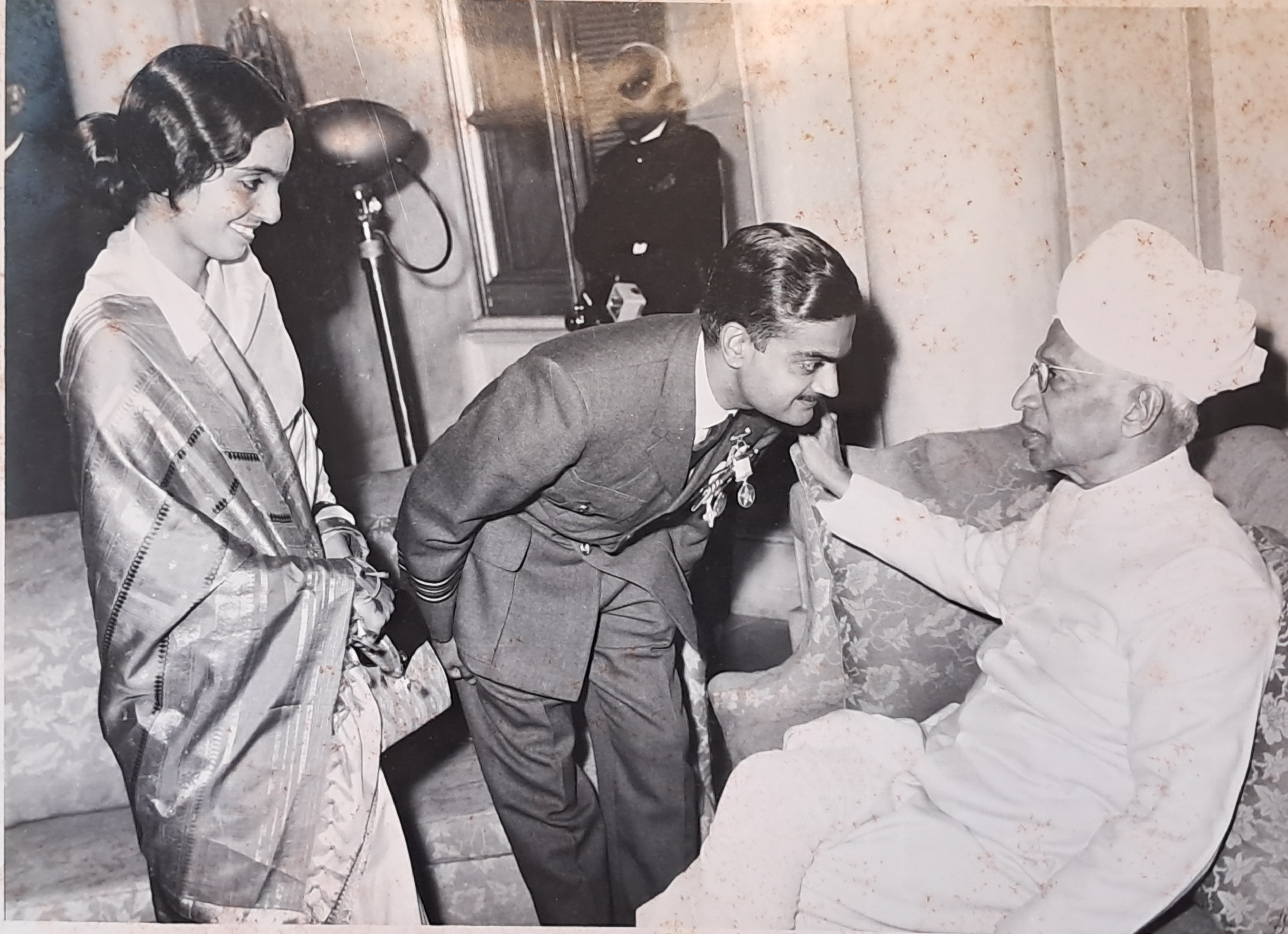 Bala Gautam Wg Cdr P Gautam with Dr Sarvepalli Radhakrishnan second president of India.