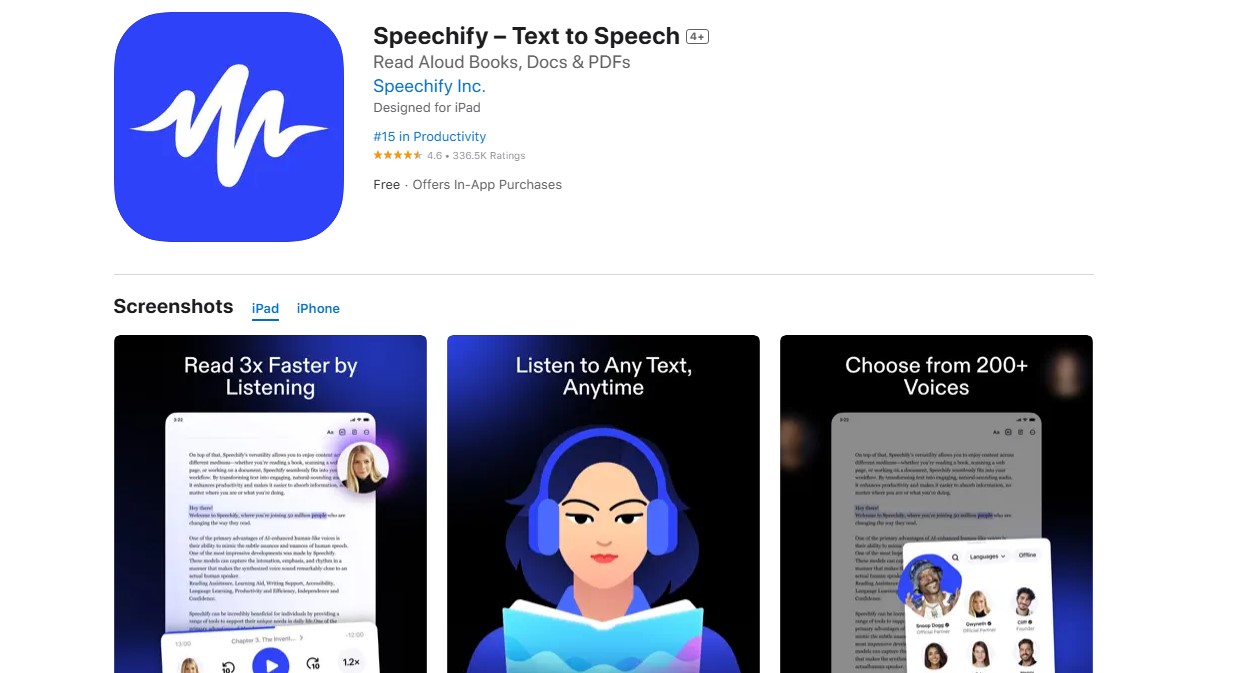 Speechify by Speechify (USA).
