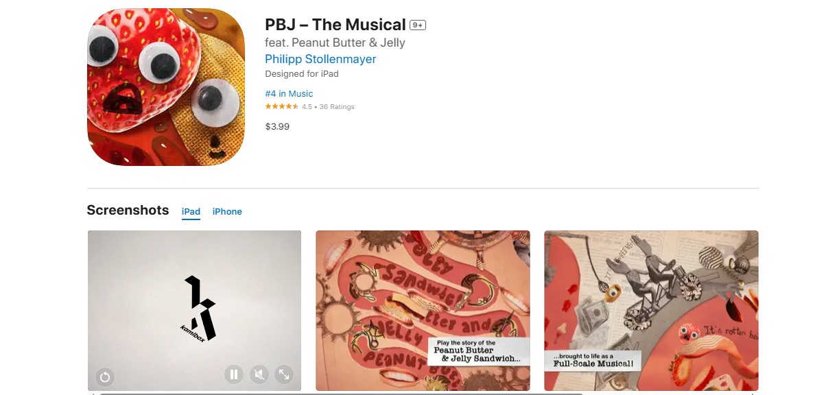 PBJ — The Musical by Philipp Stollenmayer (Germany).