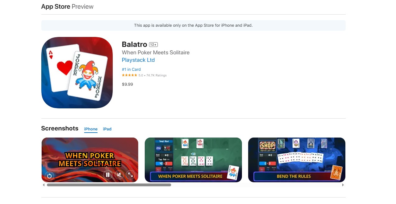 Balatro, LocalThunk, Canada.