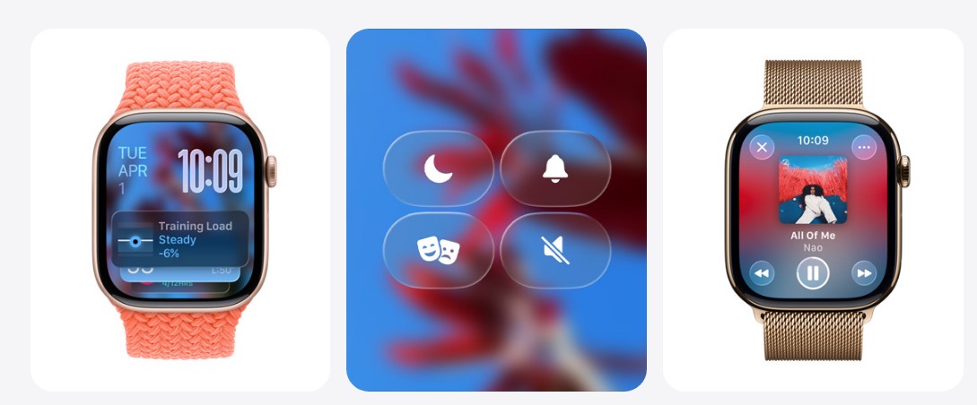 watchOS 26 brings Liquid Glass UI.
