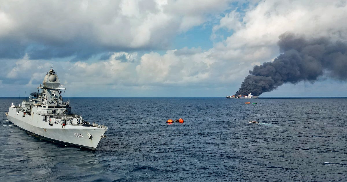 Kerala Ship Fire: Tug Operation Begins as Blaze Subsides