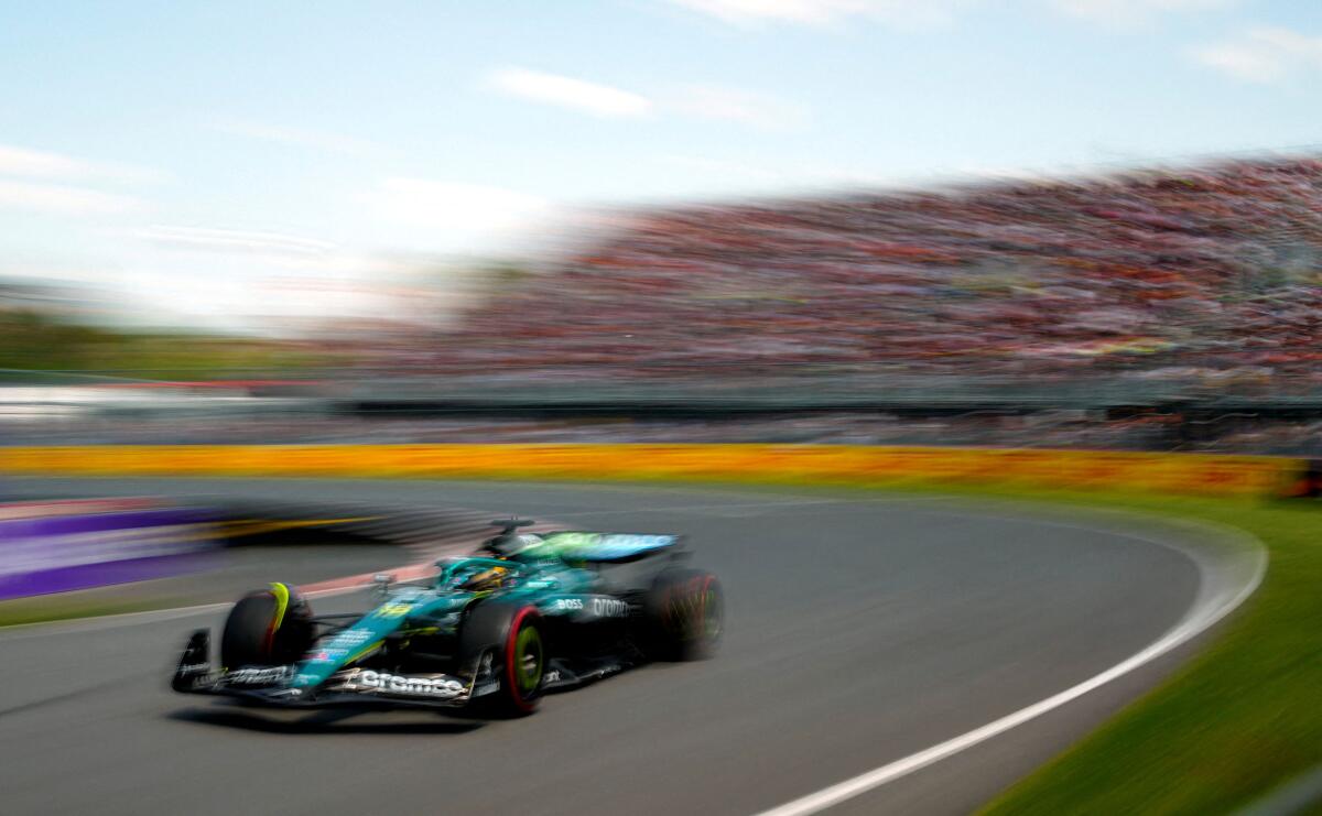 Formula One F1 - Canadian Grand Prix - Circuit Gilles Villeneuve, Montreal, Quebec, Canada - June 13, 2025 Aston Martin's Lance Stroll during practice.