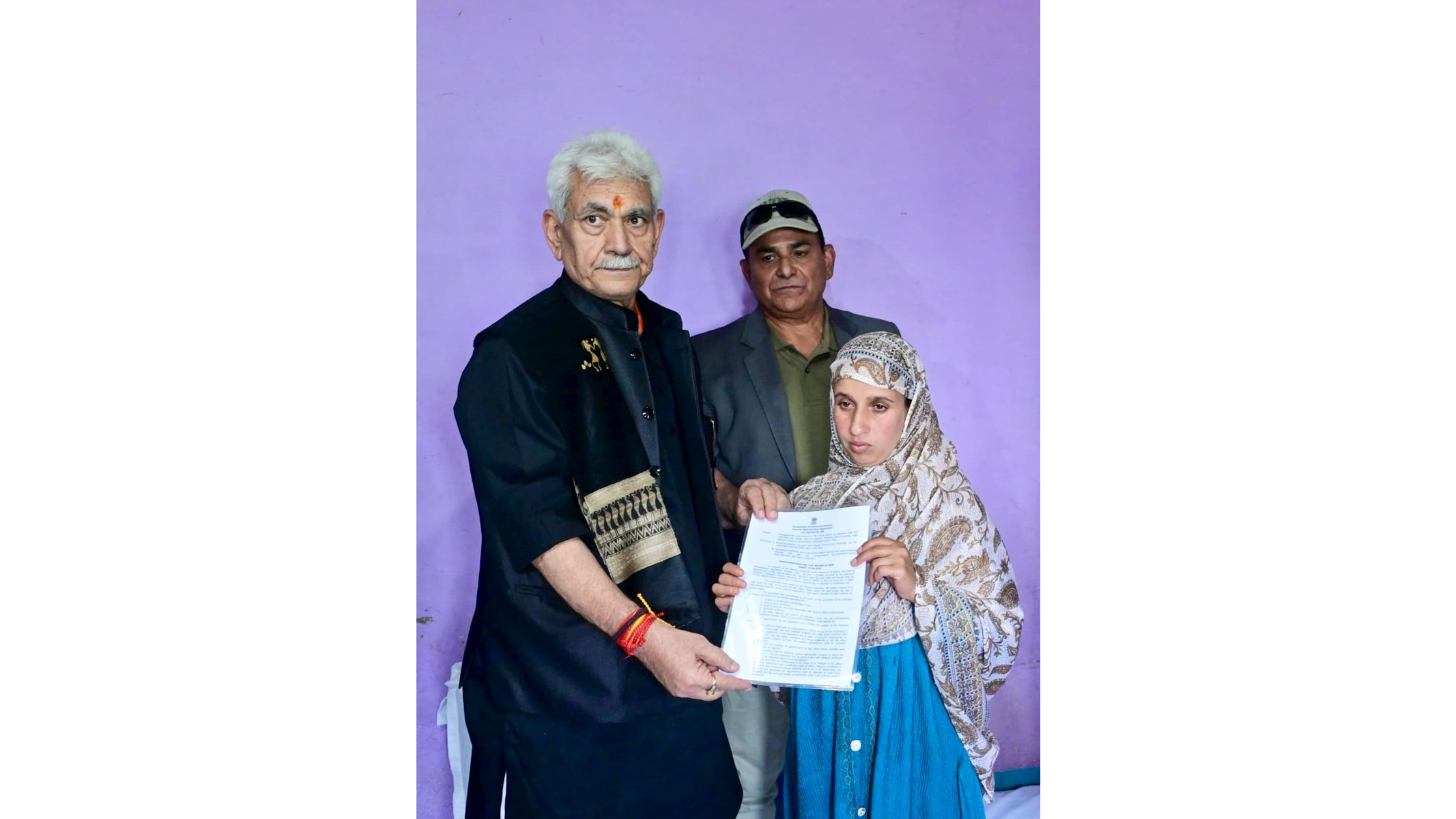 J&K L-G hands over job letter to wife of pony ride operator killed in Pahalgam terror attack