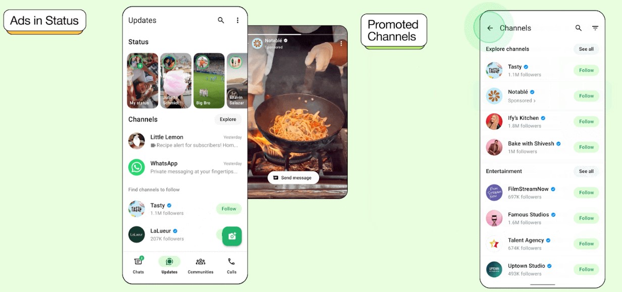 WhatsApp brings new features to status updates and Channels.
