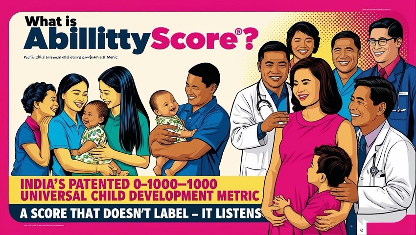 Figure 2 - India’s patented AbilityScore®: A 0–1000 developmental metric decoding every child’s silent progress — across 6 domains, 344 skills. child development metric, Pinnacle AbilityScore, autism therapy measurement, speech delay assessment