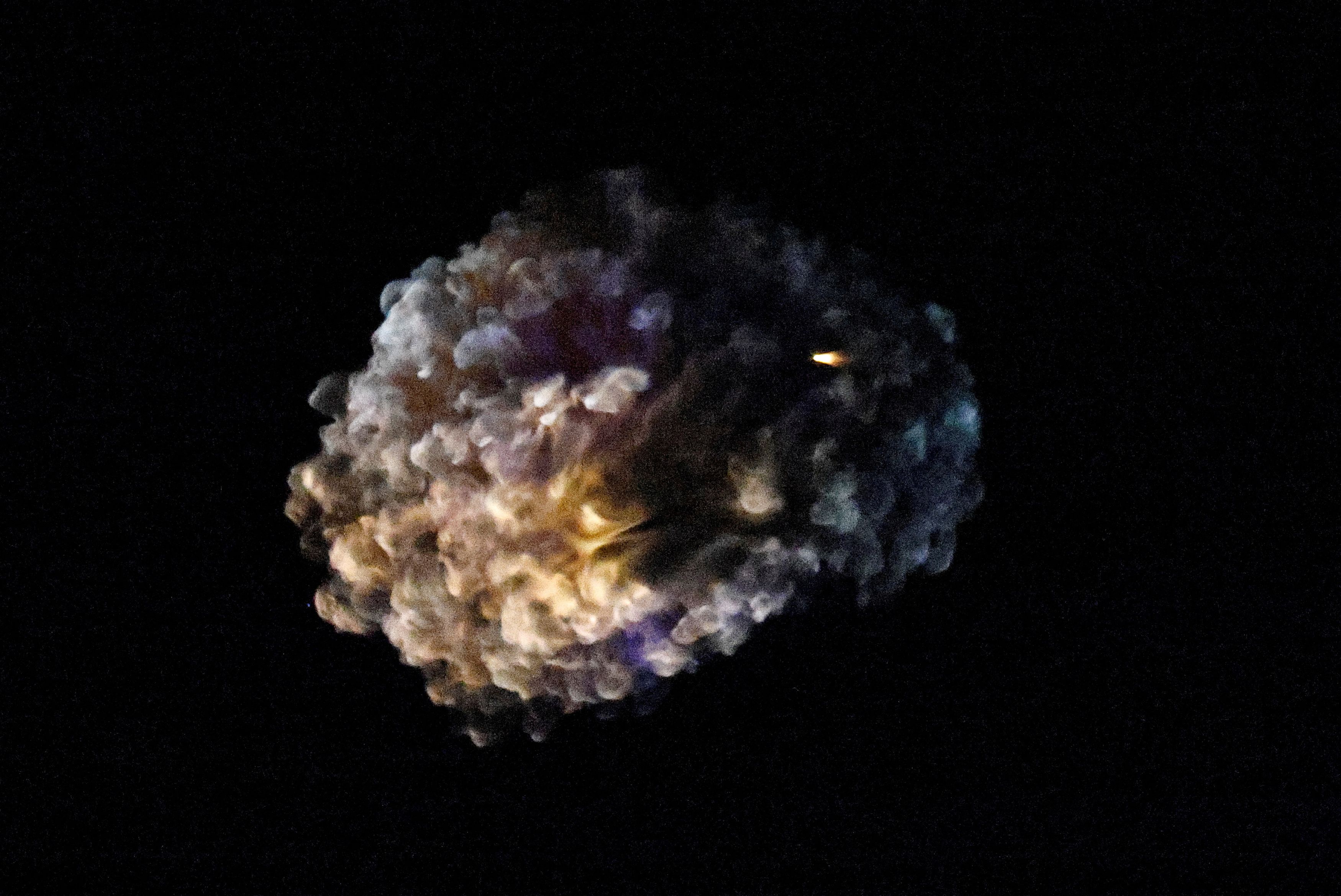 Missiles launched from Iran are intercepted as seen from Ashkelon, Israel, June 18, 2025. 