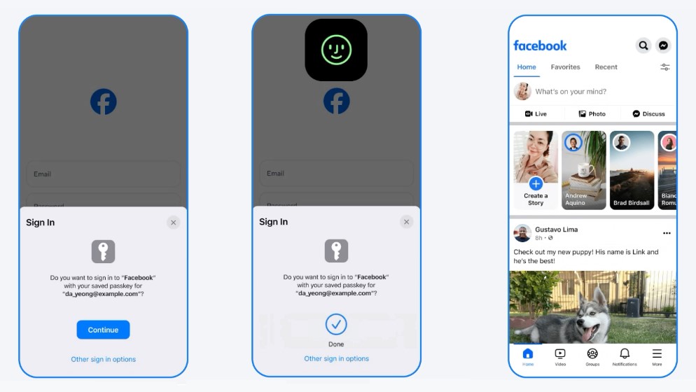 Meta brings Passkeys to Facebook