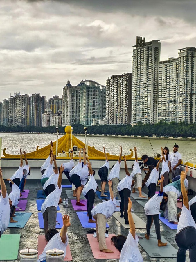 In China, thousands of people participated in several yoga events, signifying the growing popularity of the practice in the country.