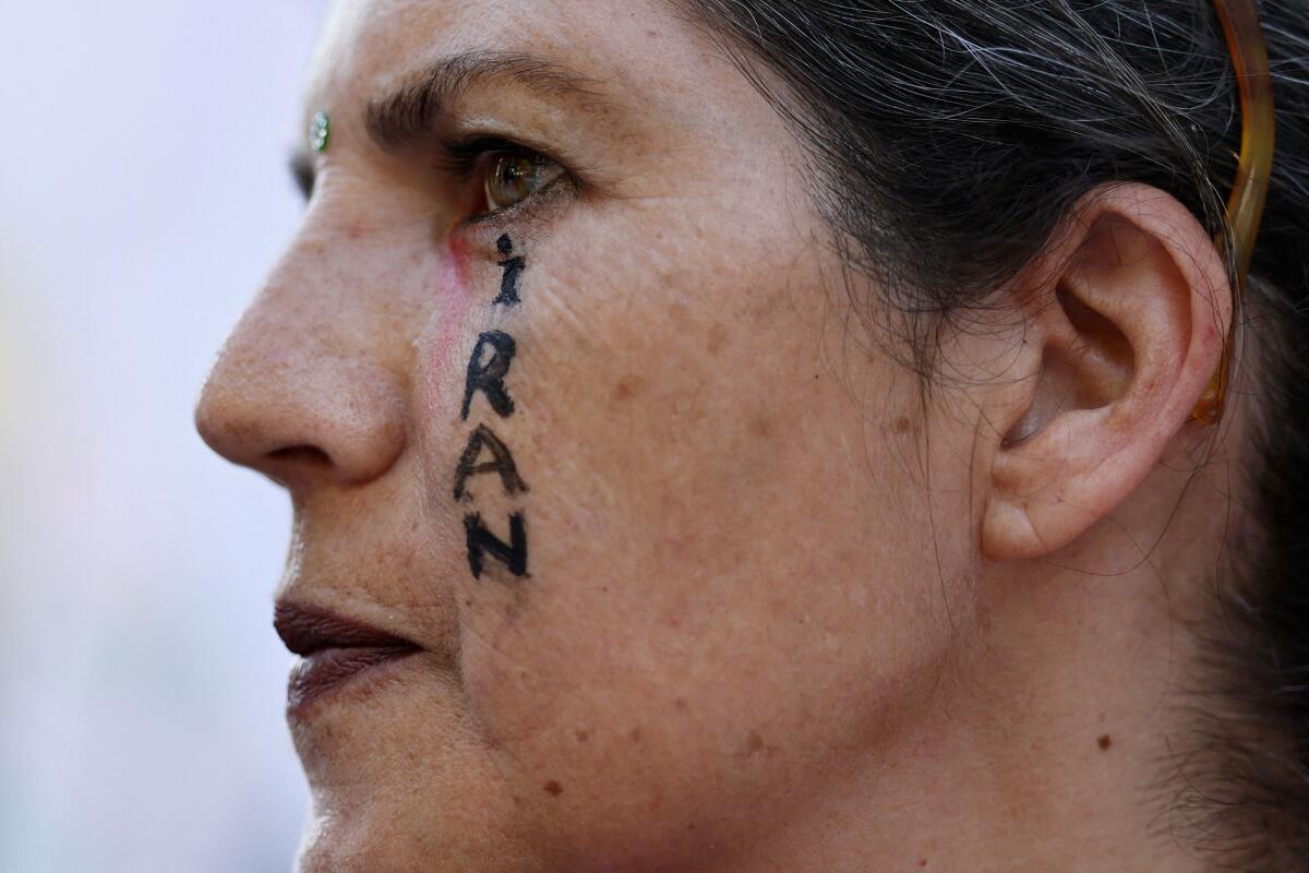Iranians in Paris demonstrate following U.S attack on Iran's nuclear sites and against Iran-Israel conflict