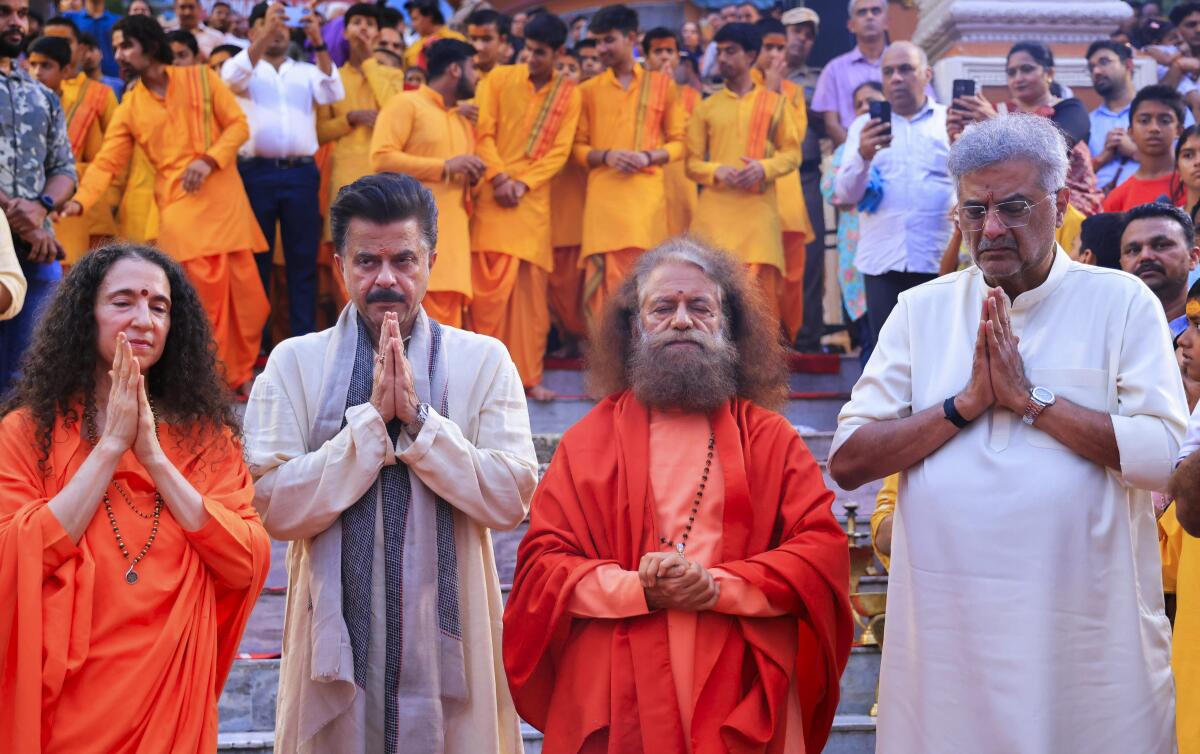 Anil Kapoor and Boney Kapoor attend Ganga Aarti