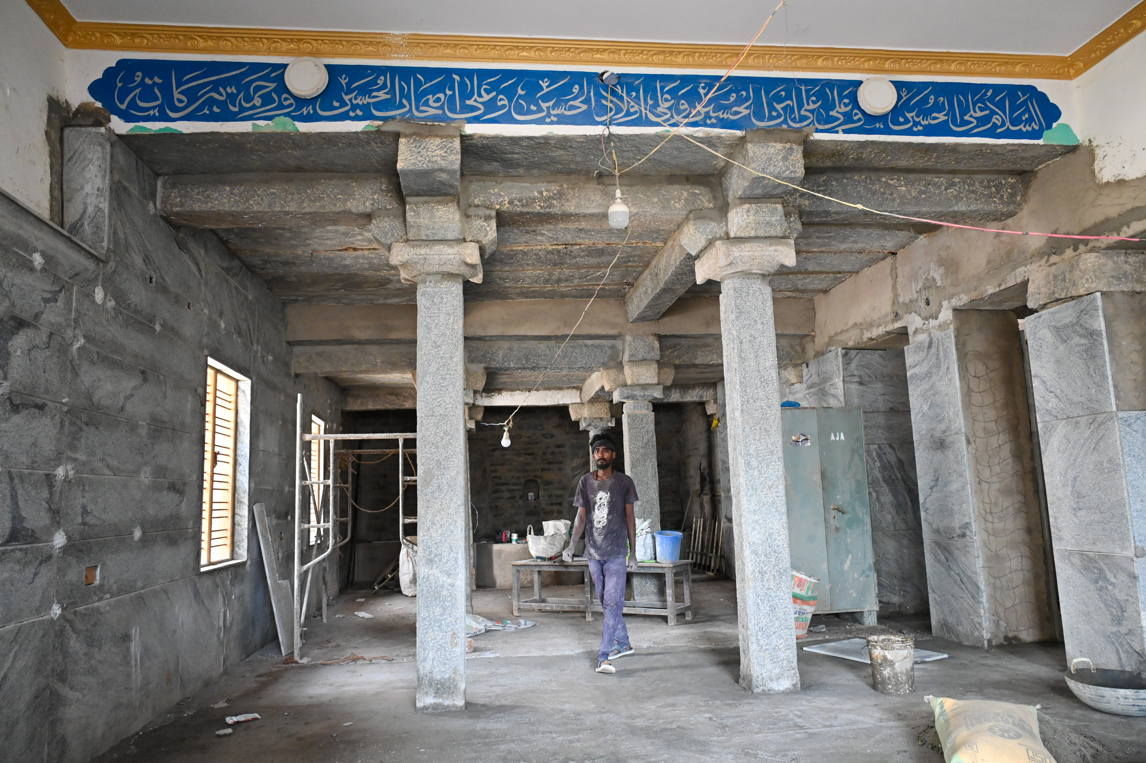 Renovation underway at the place of worship which is said to be 300-years-old in Alipur, Chikkaballapur.