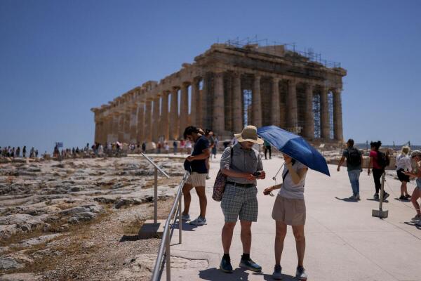 Tourists in Athens. 