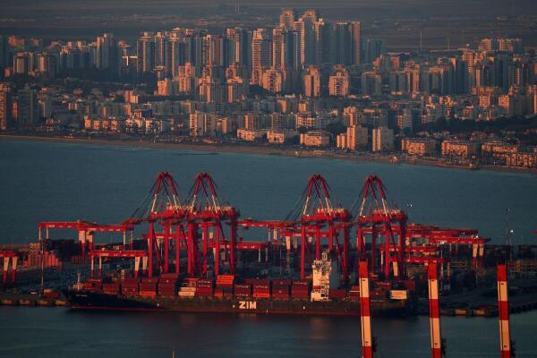 A general view of the port in Haifa, Israel