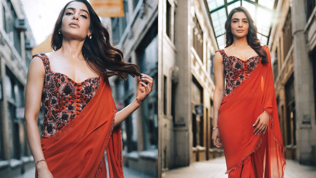 Samantha Ruth Prabhu breaks internet with her sultry avatar in orange saree