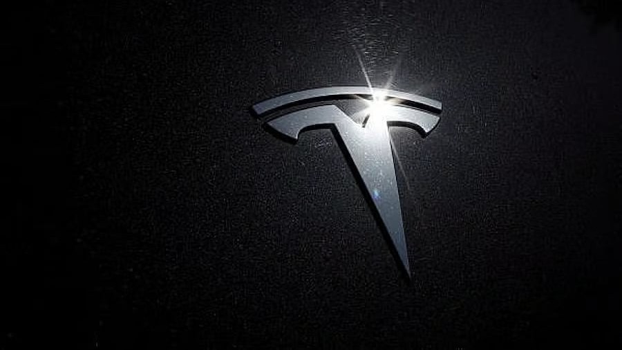 The Tesla logo. 