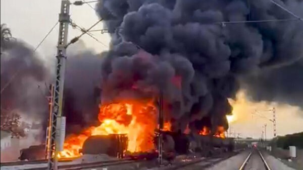 18 wagons of goods train catch fire near Chennai; train services to Bengaluru and Mumbai affected