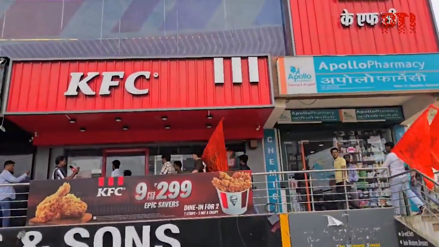 Members of right-wing Hindu group forcibly shut down KFC outlet in Ghaziabad