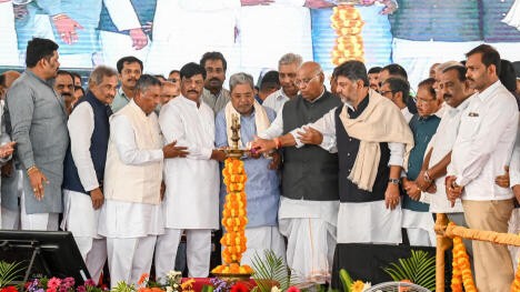 Over 50K people gather at mega convention in Mysuru, Siddaramaiah launches works worth Rs 2,578.03 cr