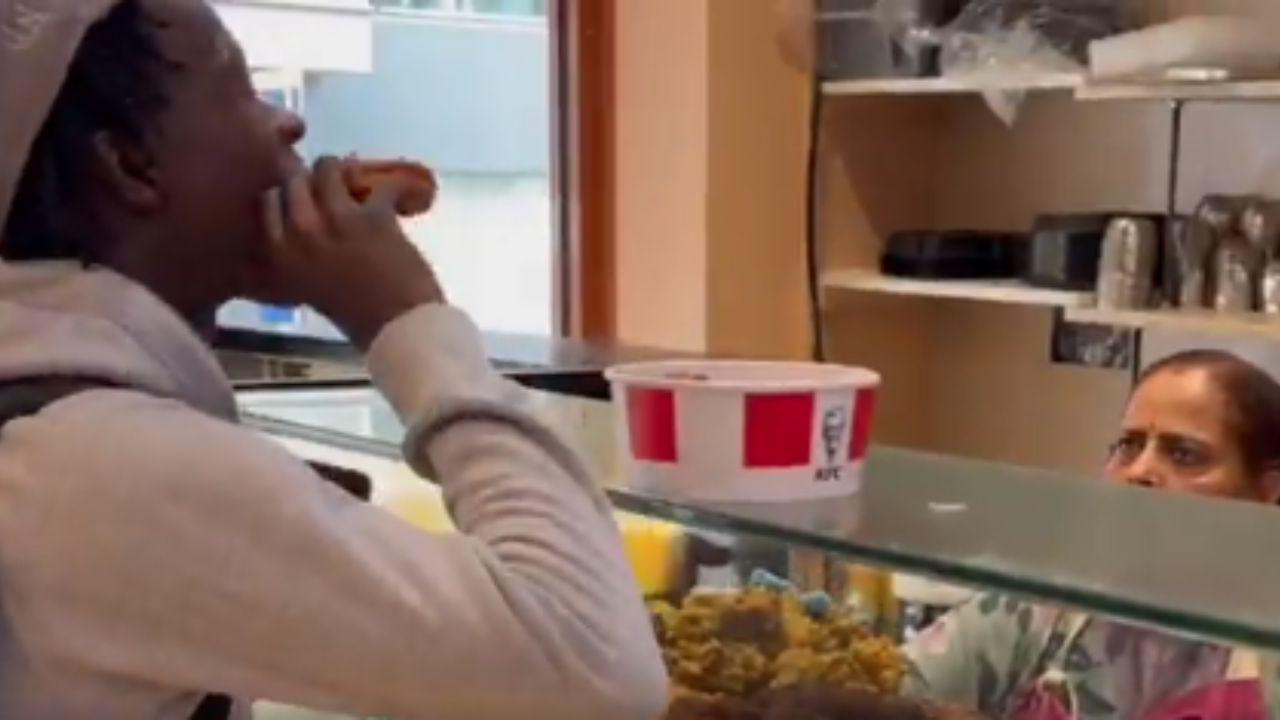 WATCH: Man eats KFC chicken inside ISKCON's veg restaurant in London; viral video sparks outrage