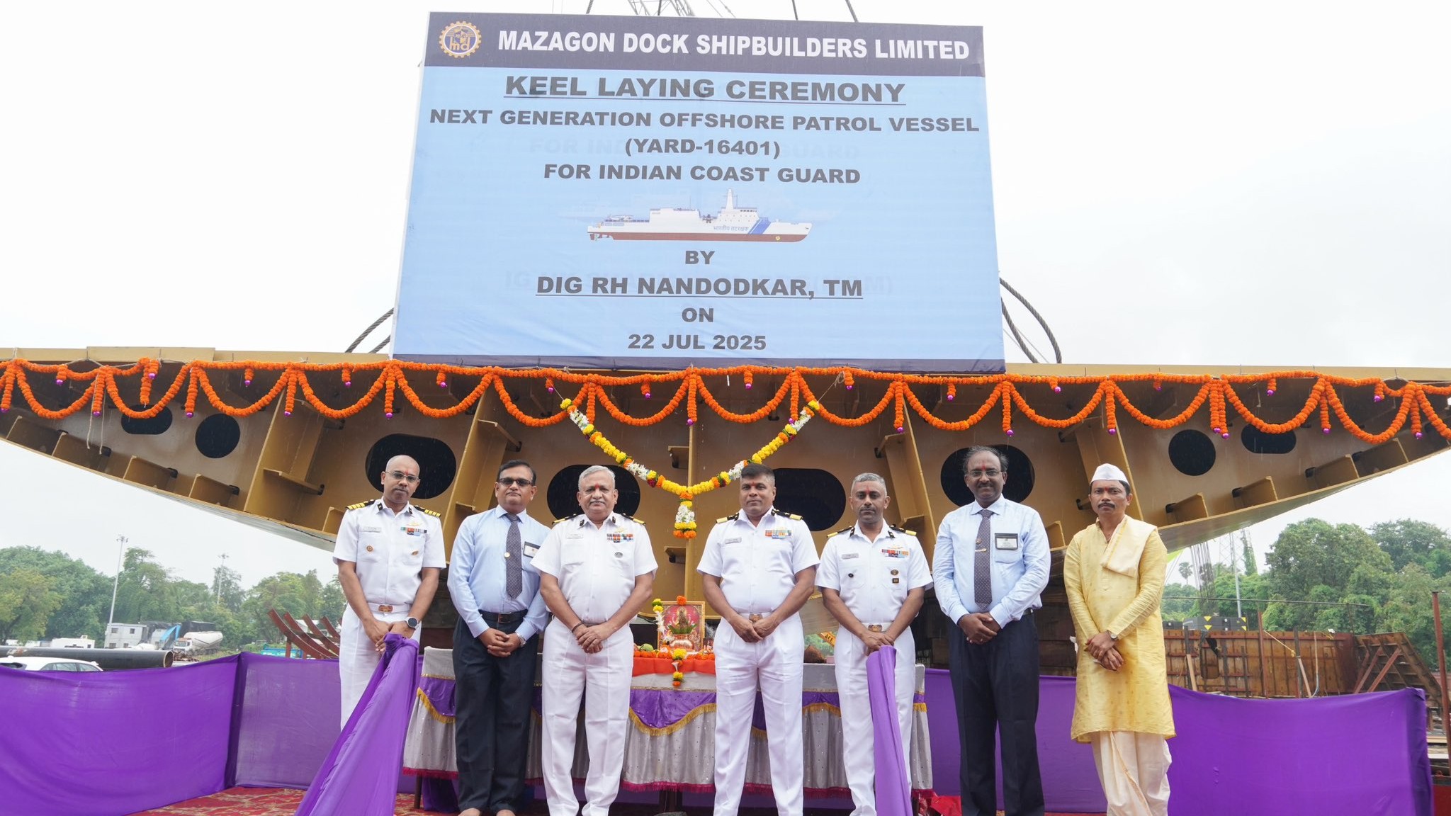 Keel laid for ICG's first AI-enabled Next-Gen offshore patrol vessel 