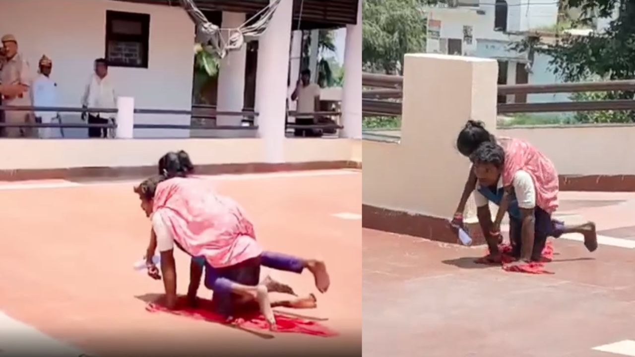 'Shameful how no one helped': Differently-abled Azamgarh man crawls to govt office with wife on his back