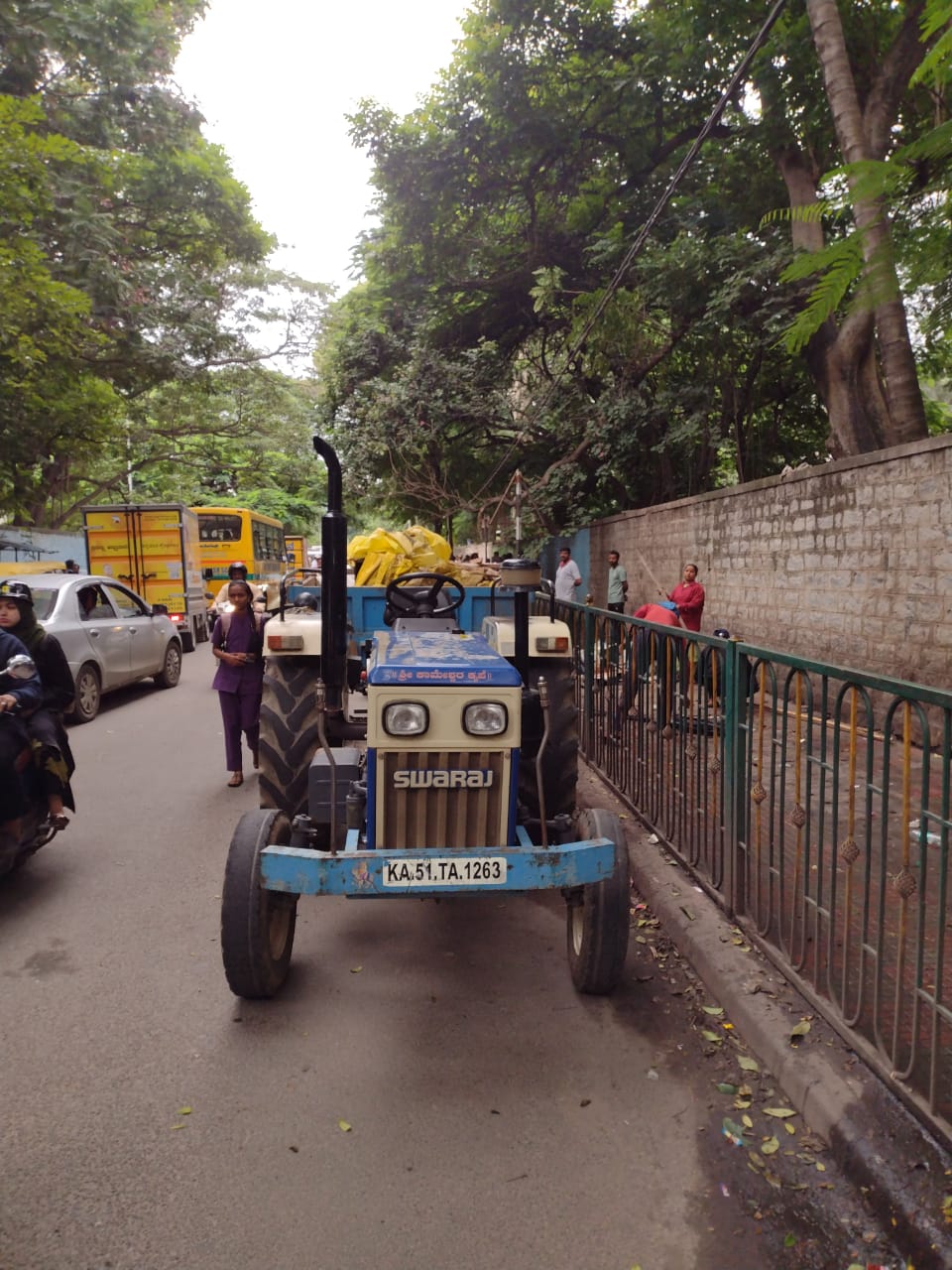 A view of the street amid eviction of street vendors