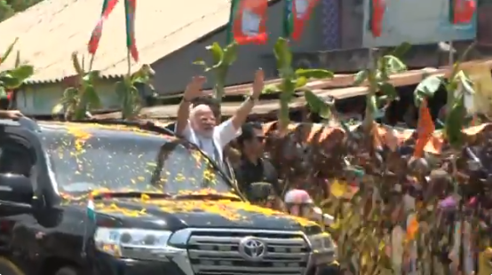 WATCH: PM Modi holds roadshow in Tamil Nadu's Gangaikonda Cholapuram