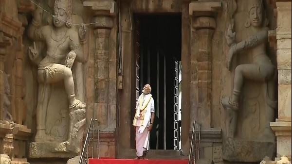PM Modi prays at ancient Lord Brihadeeswara temple in Tamil Nadu