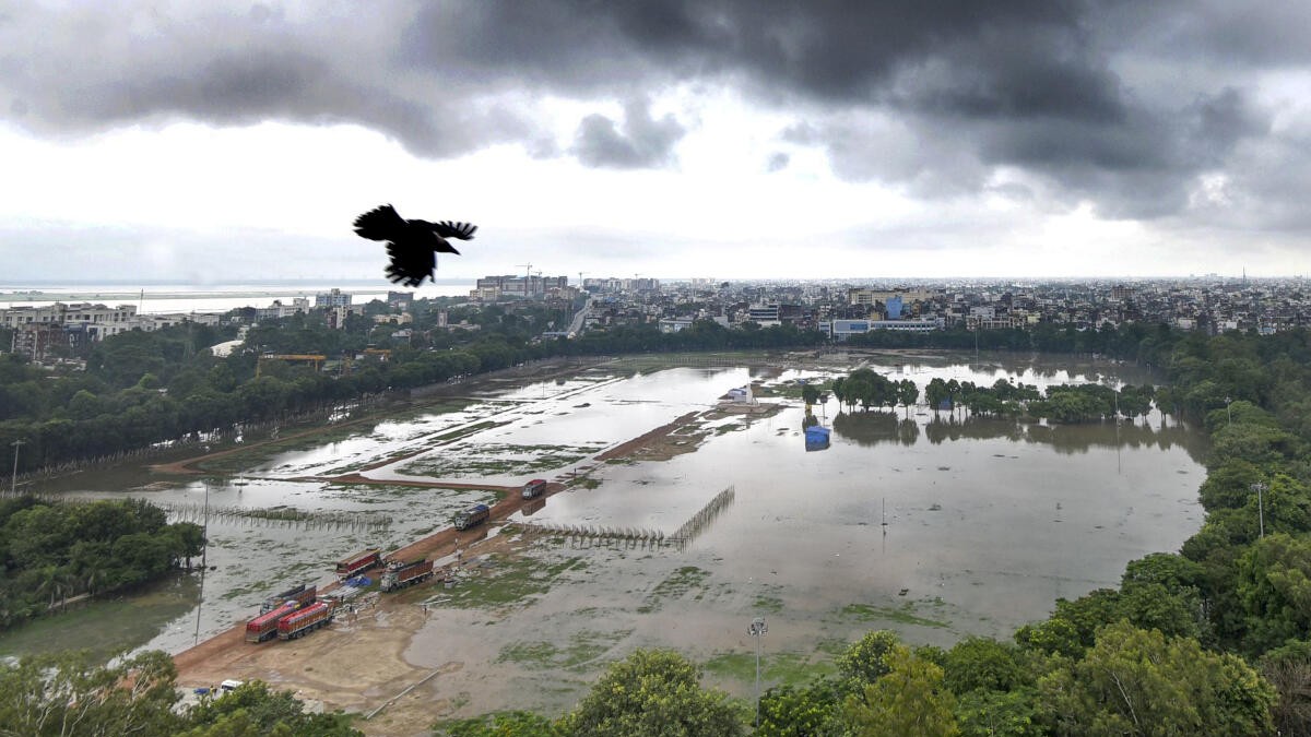 ‘Monsoon wading’ in Patna after heavy downpour; rain water enters Dy CM house