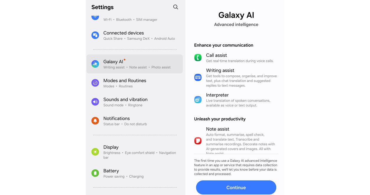 Samsung Galaxy Z Fold7 supports several Galaxy AI features such as real-time language translator, audio transcriptor in addition to Google's generative Artificial Intelligence Gemini Live, Circle to Search and more.