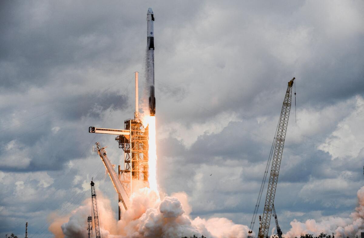 A SpaceX Falcon Nine rocket lifts off from Launch Complex 39A carrying NASA’s Crew-11 mission to the International Space Station, in Cape Canaveral, Florida, U.S., August 1, 2025.