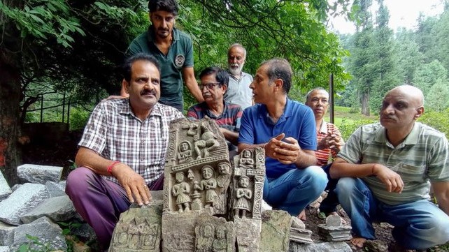 Ancient Hindu idols recovered during excavation in J&K's Anantnag district