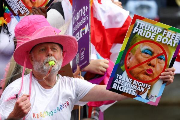 Annual gay pride parade in Amsterdam.