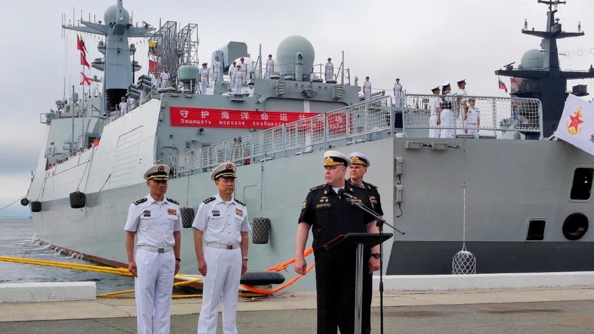 Russian and Chinese navies carry out artillery and anti-submarine drills in Sea of Japan