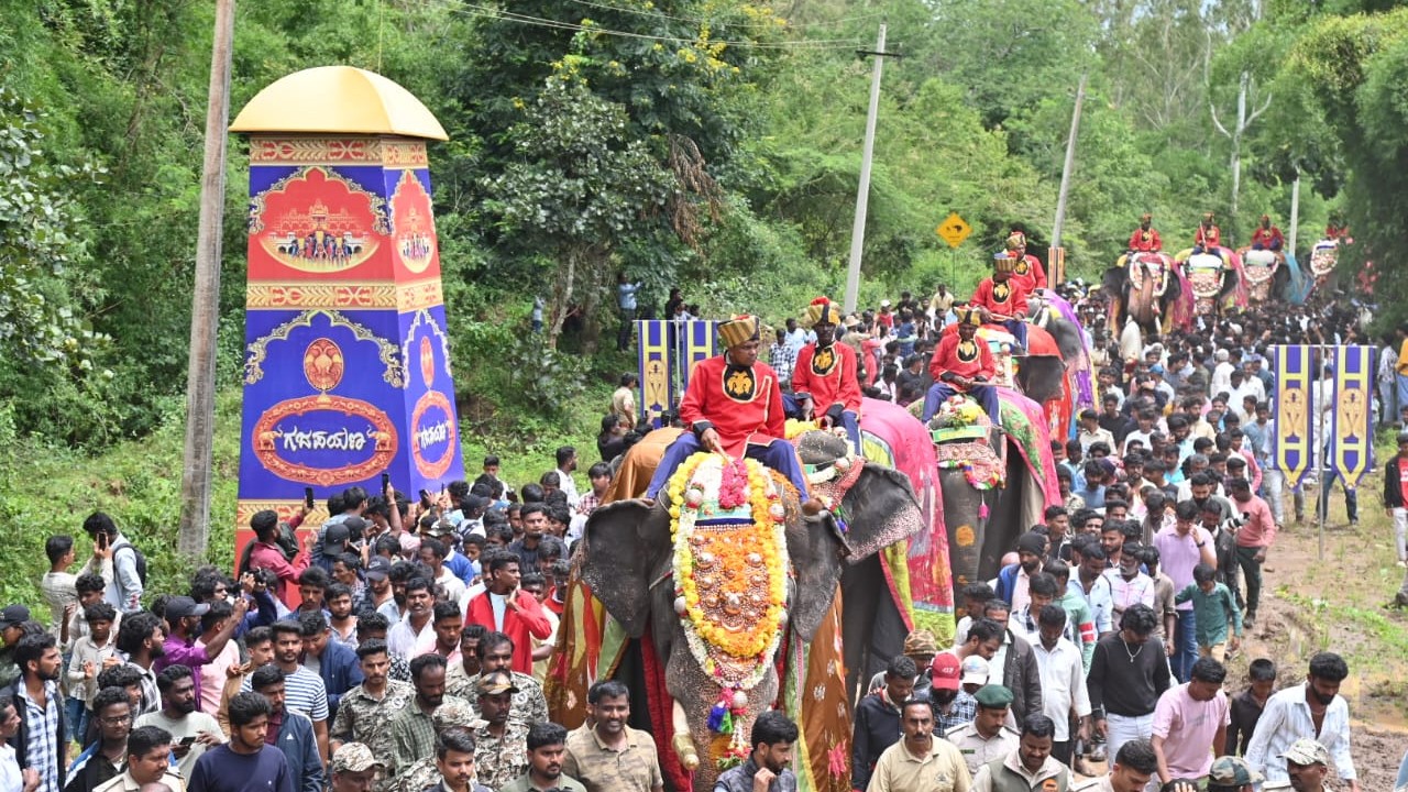 Mysuru witnesses Gajapayana, the march of elephants, as thousands join grand 'Mini Dasara' festivities