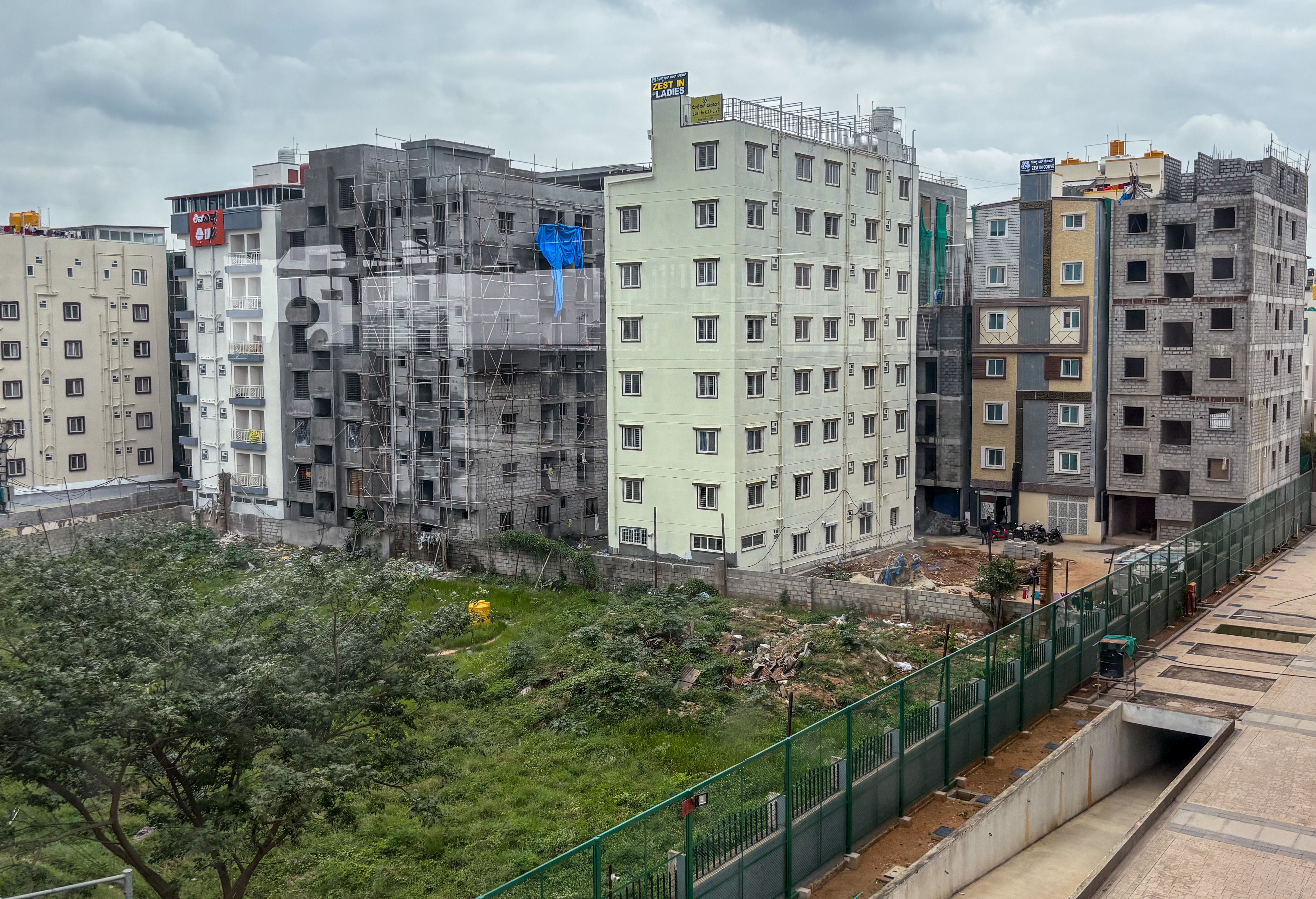 Rows of paying guest accommodations and co-living buildings in Whitefield. DH PHOTO/PUSHKAR V