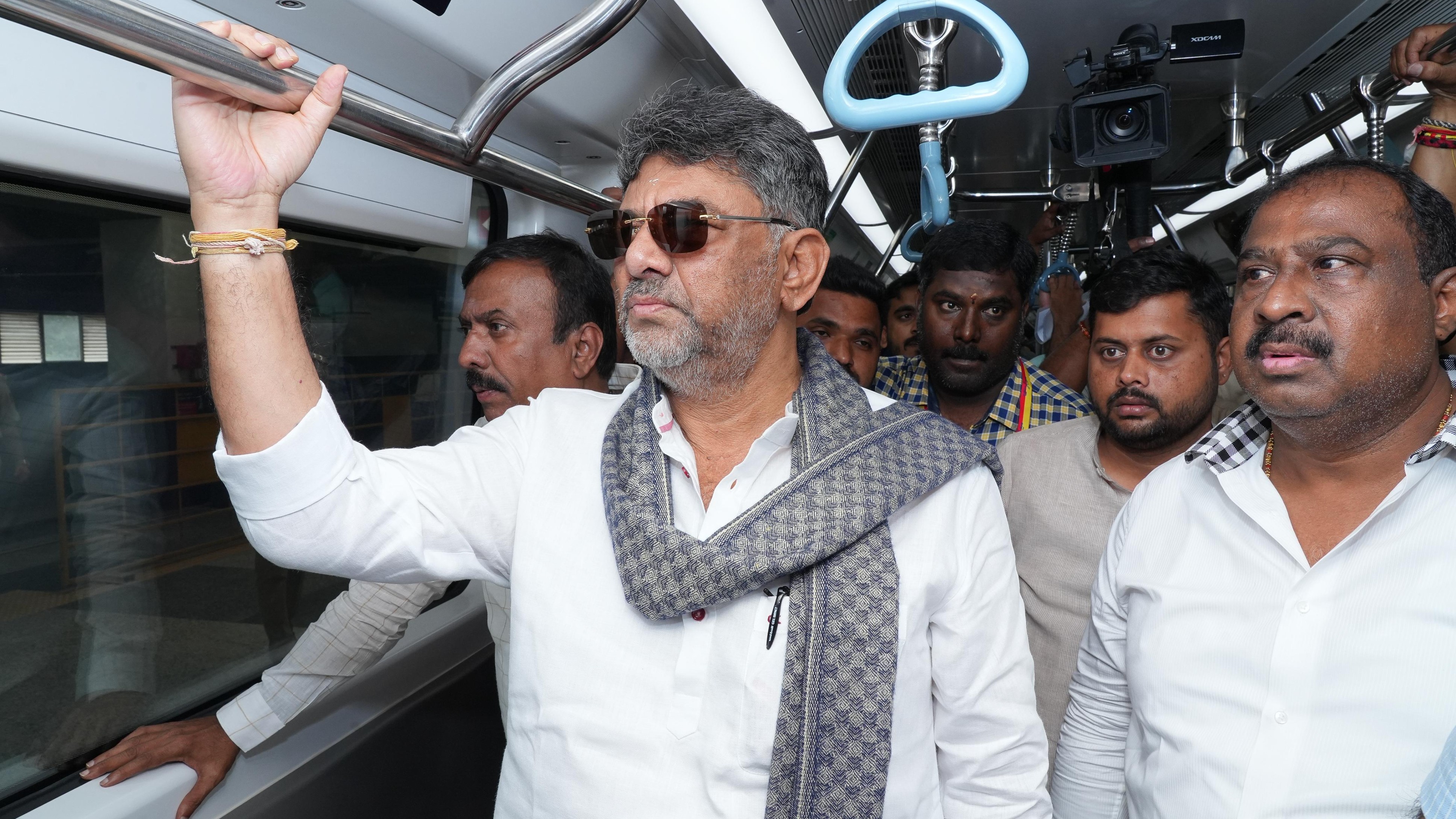 Bengaluru: DK Shivakumar takes Yellow Line metro trip ahead of its inauguration