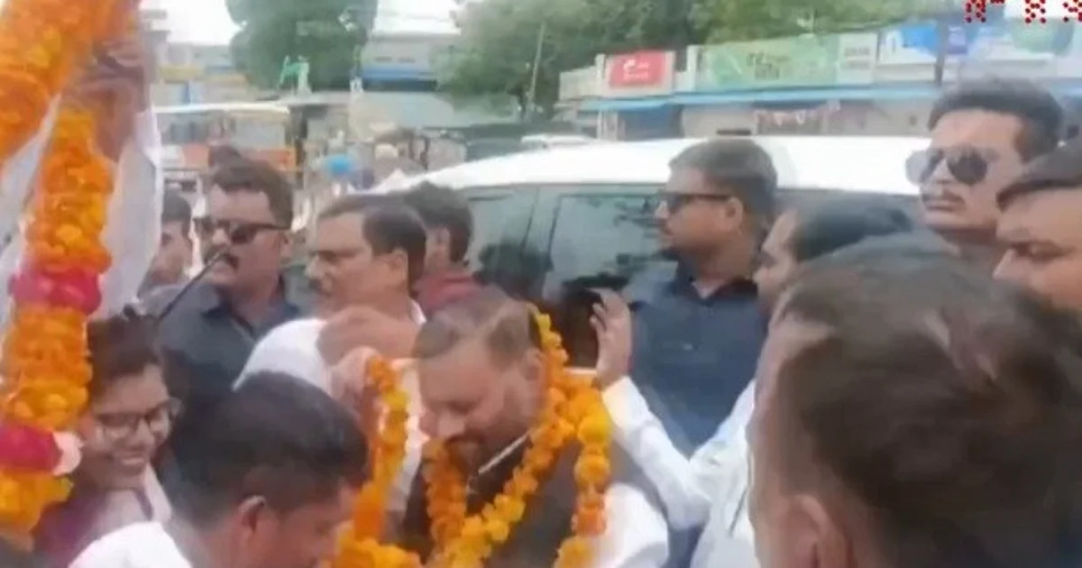 Watch: Ex-UP minister Swami Prasad Maurya slapped in gathering near Raebareli; Karni Sena accused
