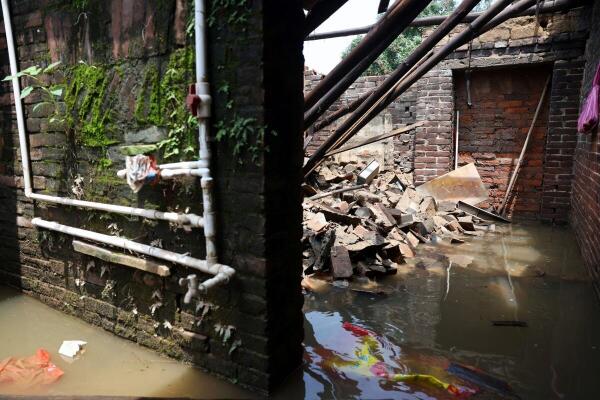 Flooding in village Guangdong.