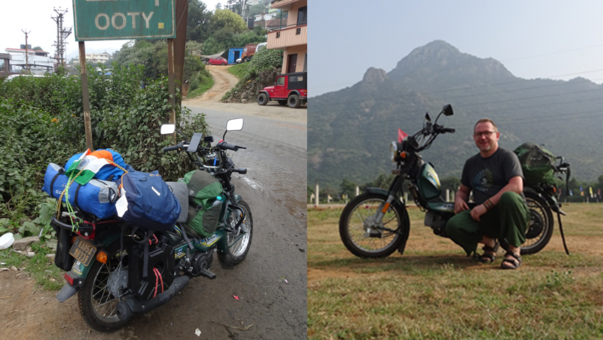 An international tourist explores India on a Royal Brothers’ bike