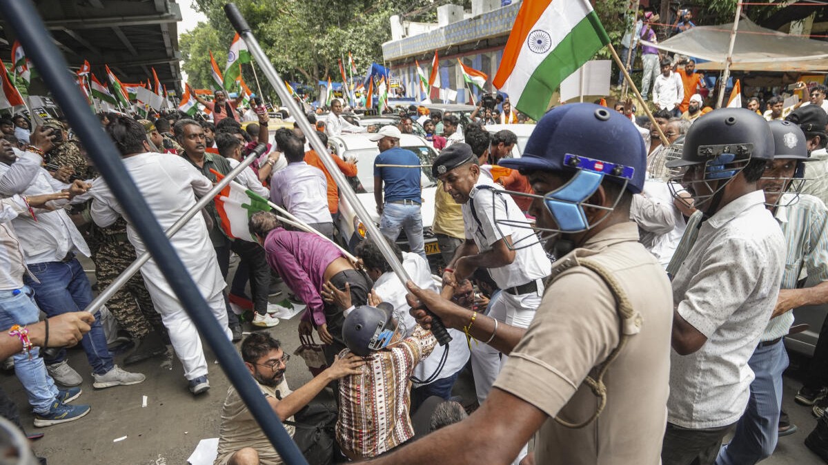 RG Kar incident: Police baton-charge protestors; Suvendu alleges victim's parents, BJP MLAs injured