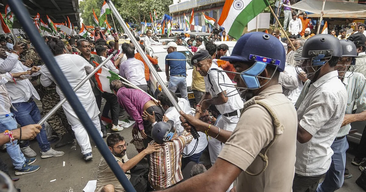 West Bengal RG Kar Protest: Police Baton-Charge BJP March, Suvendu Alleges Injuries