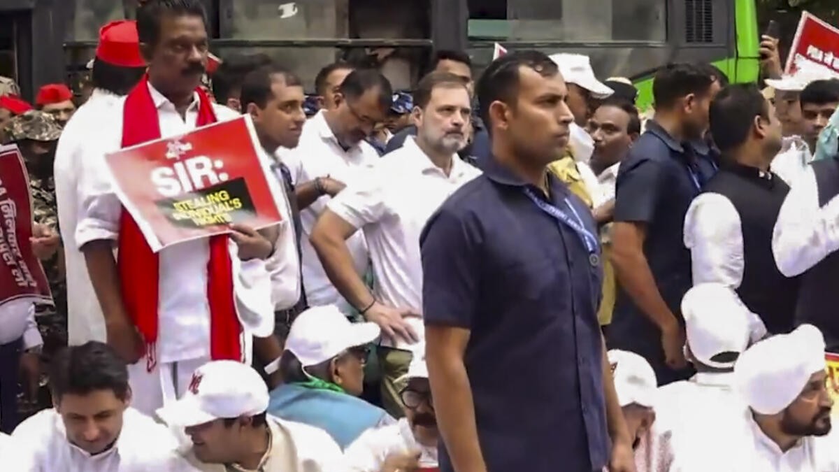 'Vote chori': Rahul Gandhi, Opposition MPs detained during protest march to EC