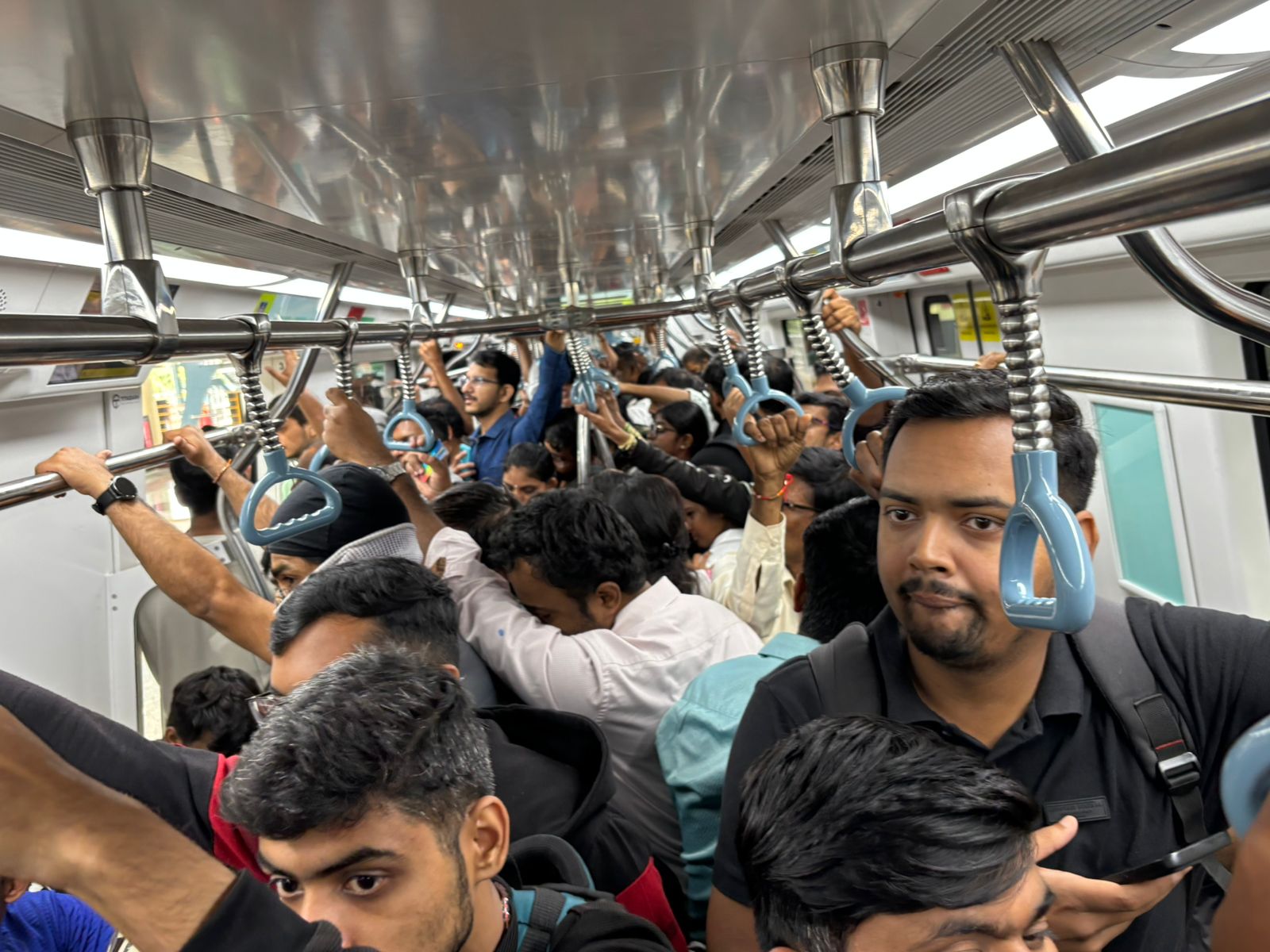 Hundreds of people gathered to board the trains