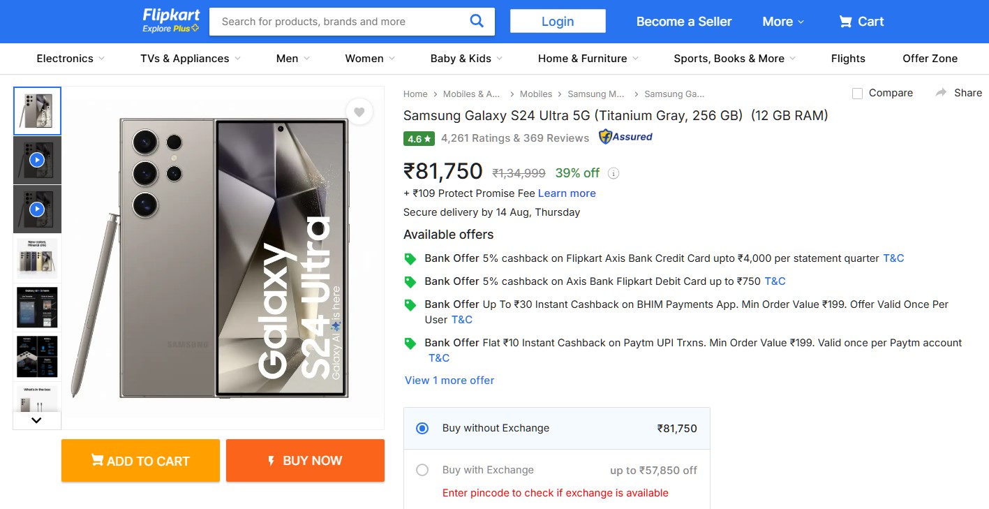 Samsung Galaxy S24 gets big price cut on Flipkart.