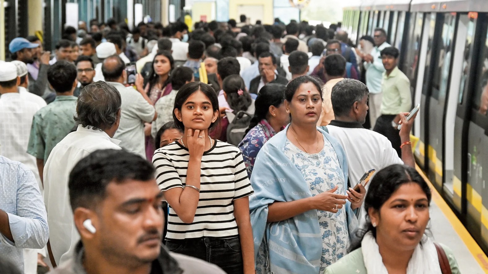 Bengaluru: Curious commuters rush to ride new metro